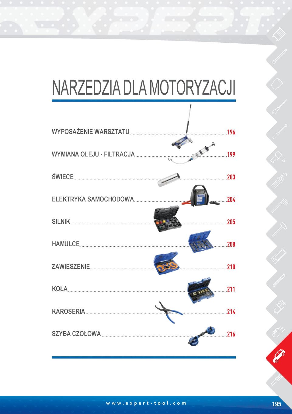 ..204 ELEKTRYKA SAMOCHODOWA...205 SILNIK...208 HAMULCE.