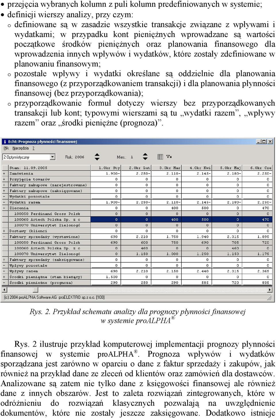 finansowym; o pozostałe wpływy i wydatki określane są oddzielnie dla planowania finansowego (z przyporządkowaniem transakcji) i dla planowania płynności finansowej (bez przyporządkowania); o