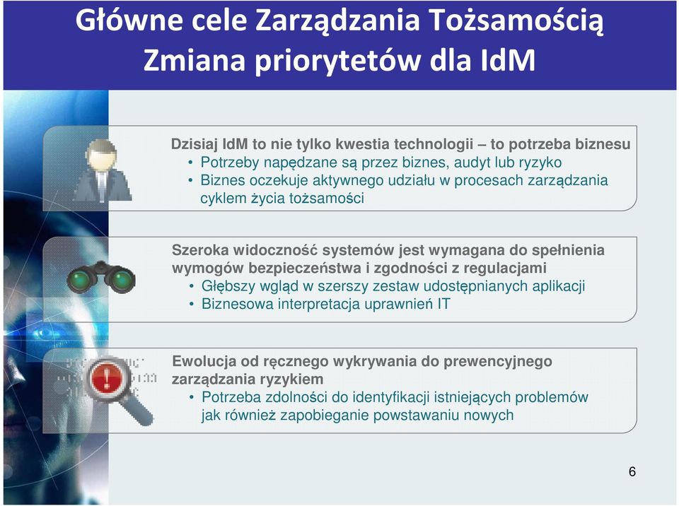 spełnienia wymogów bezpieczeństwa i zgodności z regulacjami Głębszy wgląd w szerszy zestaw udostępnianych aplikacji Biznesowa interpretacja uprawnień IT