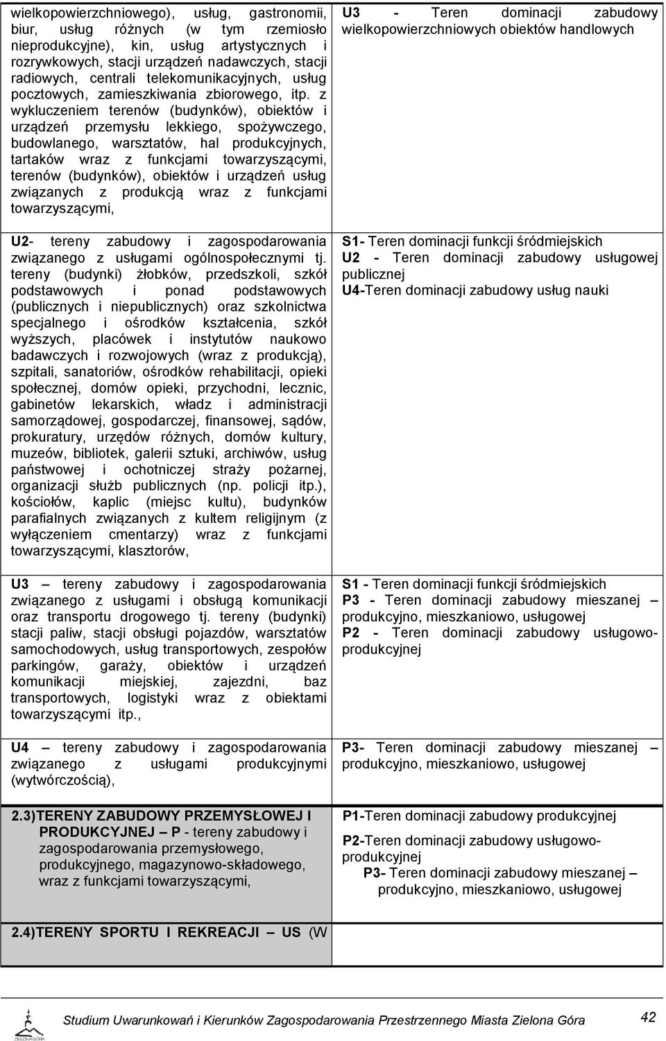 z wykluczeniem terenów (budynków), obiektów i urządzeń przemysłu lekkiego, spożywczego, budowlanego, warsztatów, hal produkcyjnych, tartaków wraz z funkcjami towarzyszącymi, terenów (budynków),