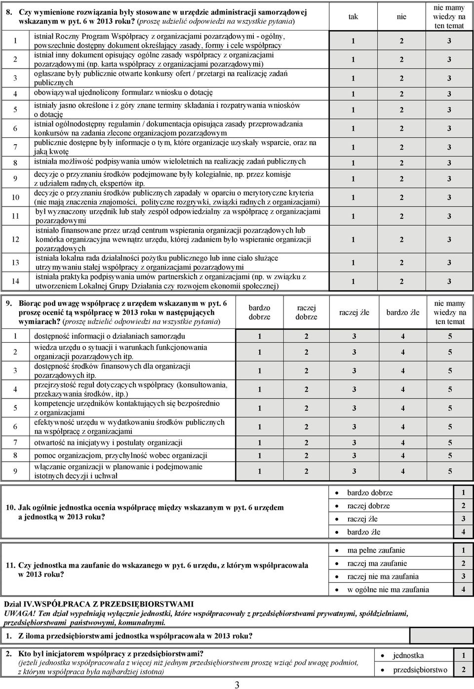 istniał inny dokument opisujący ogólne zasady współpracy z organizacjami pozarządowymi (np.