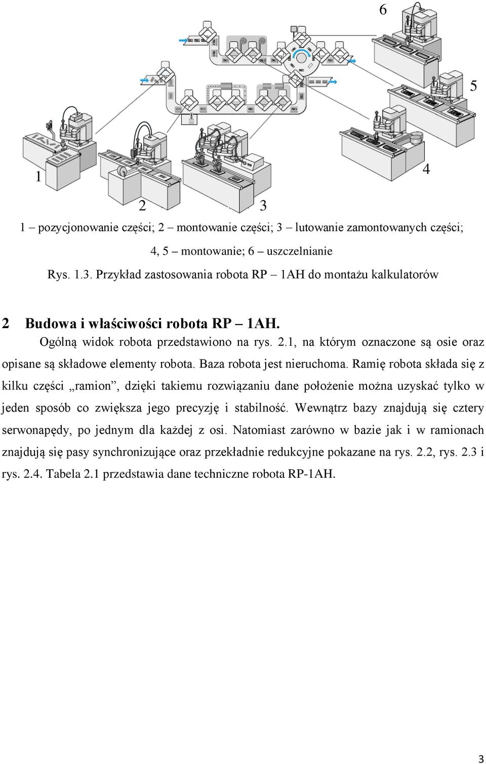 Ramię robota składa się z kilku części ramion, dzięki takiemu rozwiązaniu dane położenie można uzyskać tylko w jeden sposób co zwiększa jego precyzję i stabilność.