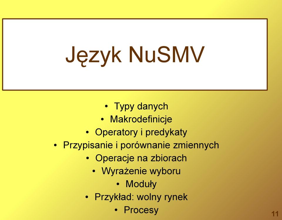 zmiennych Operacje na zbiorach Wyrażenie