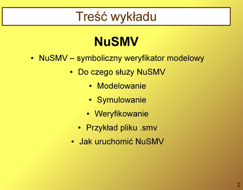 NuSMV Modelowanie Symulowanie