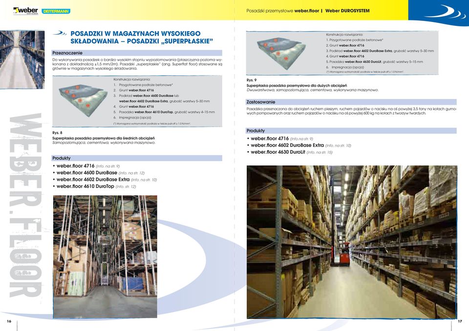 floor 4602 DuroBase Extra, grubość warstwy 5 30 mm 4. Grunt weber.floor 4716 5. Posadzka weber.floor 4610 DuroTop, grubość warstwy 4 15 mm 6. Impregnacja (opcja) Rys.