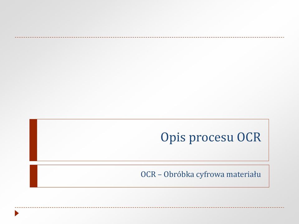 OCR Obróbka