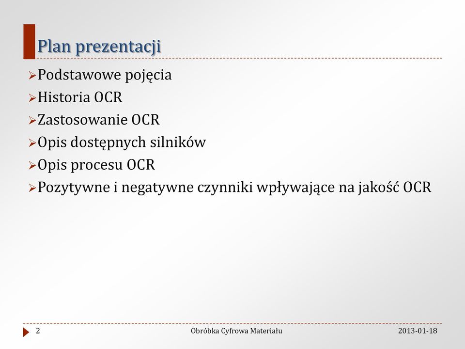 dostępnych silników Opis procesu OCR