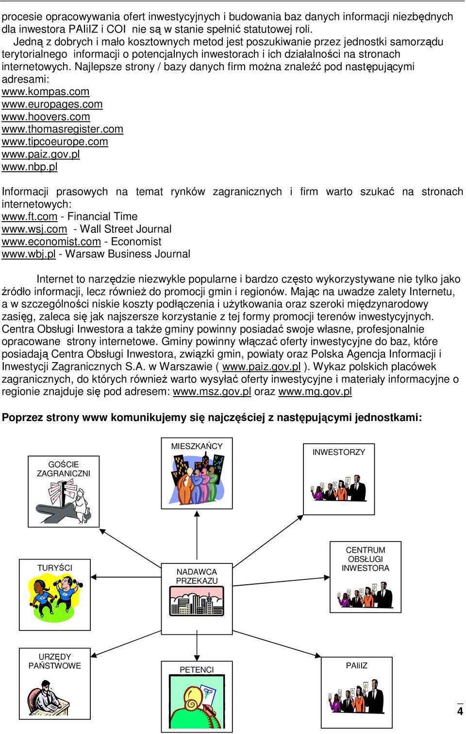 Najlepsze strony / bazy danych firm moŝna znaleźć pod następującymi adresami: www.kompas.com www.europages.com www.hoovers.com www.thomasregister.com www.tipcoeurope.com www.paiz.gov.pl www.nbp.