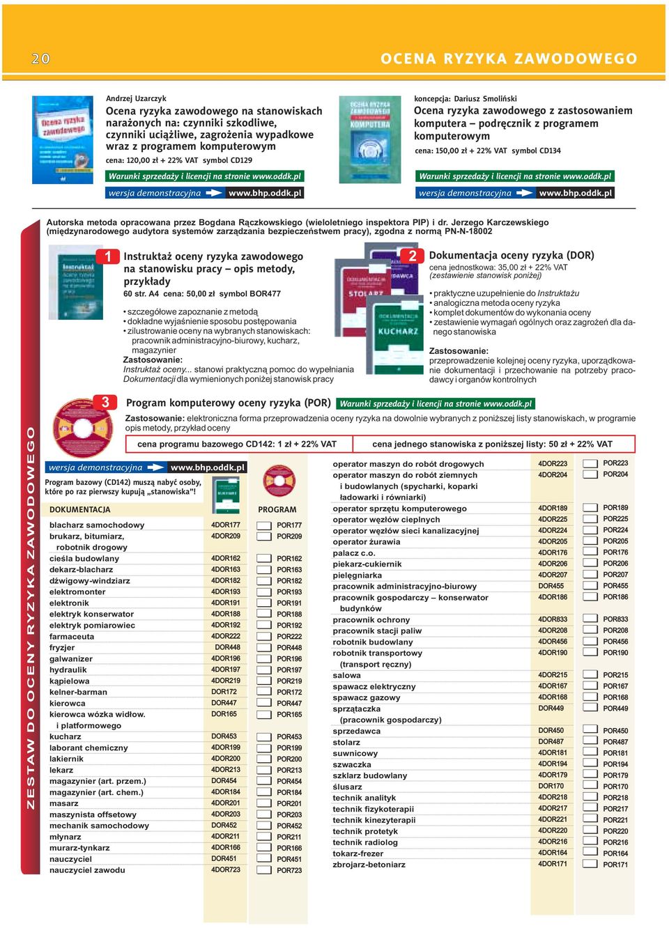 pl koncepcja: Dariusz Smoliński Ocena ryzyka zawodowego z zastosowaniem komputera podręcznik z programem komputerowym cena: 150,00 zł + 22% VAT symbol CD134 Warunki sprzedaży i licencji na stronie