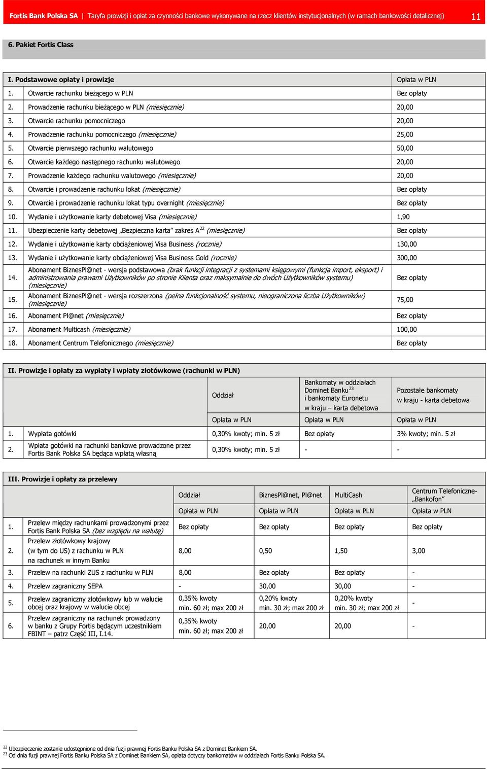 rachunku pomocniczego (miesięcznie) 25,00 5. Otwarcie pierwszego rachunku walutowego 50,00 6. Otwarcie każdego następnego rachunku walutowego 20,00 7.