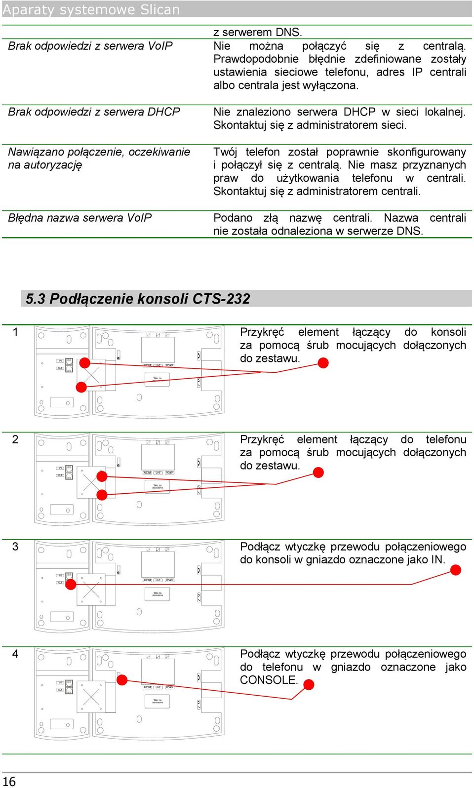 Nie znaleziono serwera DHCP w sieci lokalnej. Skontaktuj się z administratorem sieci. Twój telefon został poprawnie skonfigurowany i połączył się z centralą.