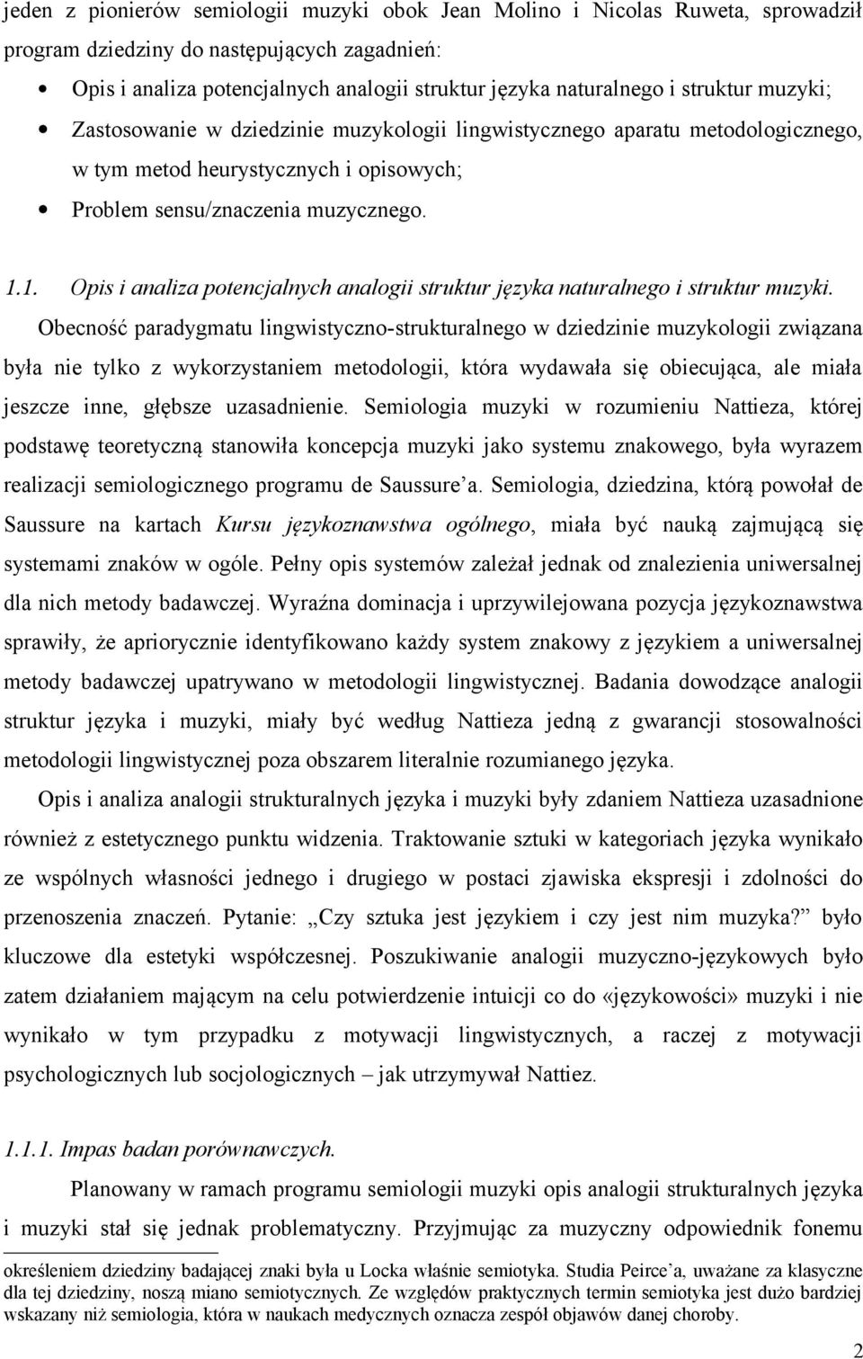 1. Opis i analiza potencjalnych analogii struktur języka naturalnego i struktur muzyki.