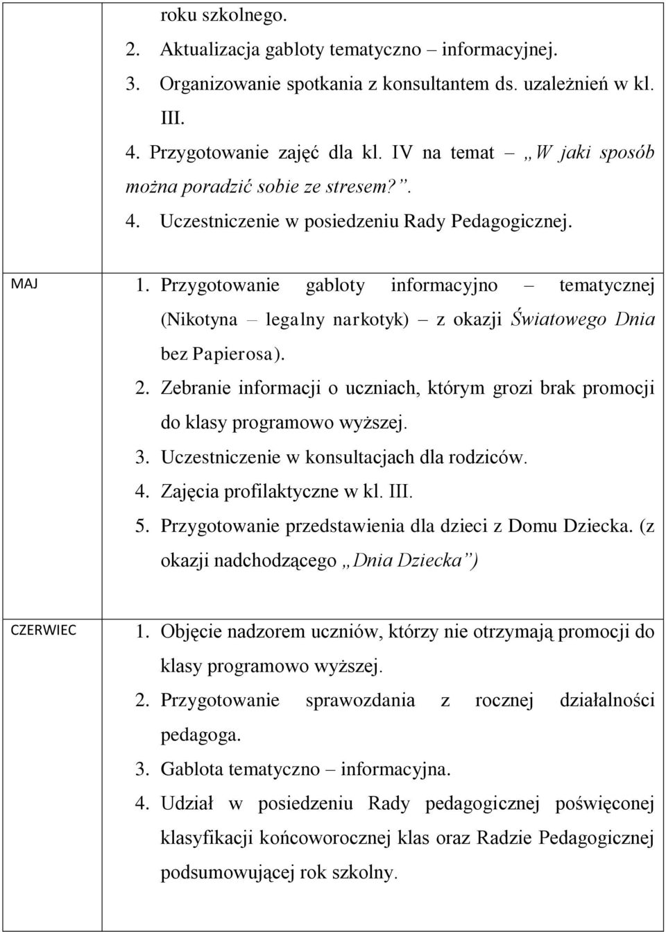 Przygotowanie gabloty informacyjno tematycznej (Nikotyna legalny narkotyk) z okazji Światowego Dnia bez Papierosa). 2.