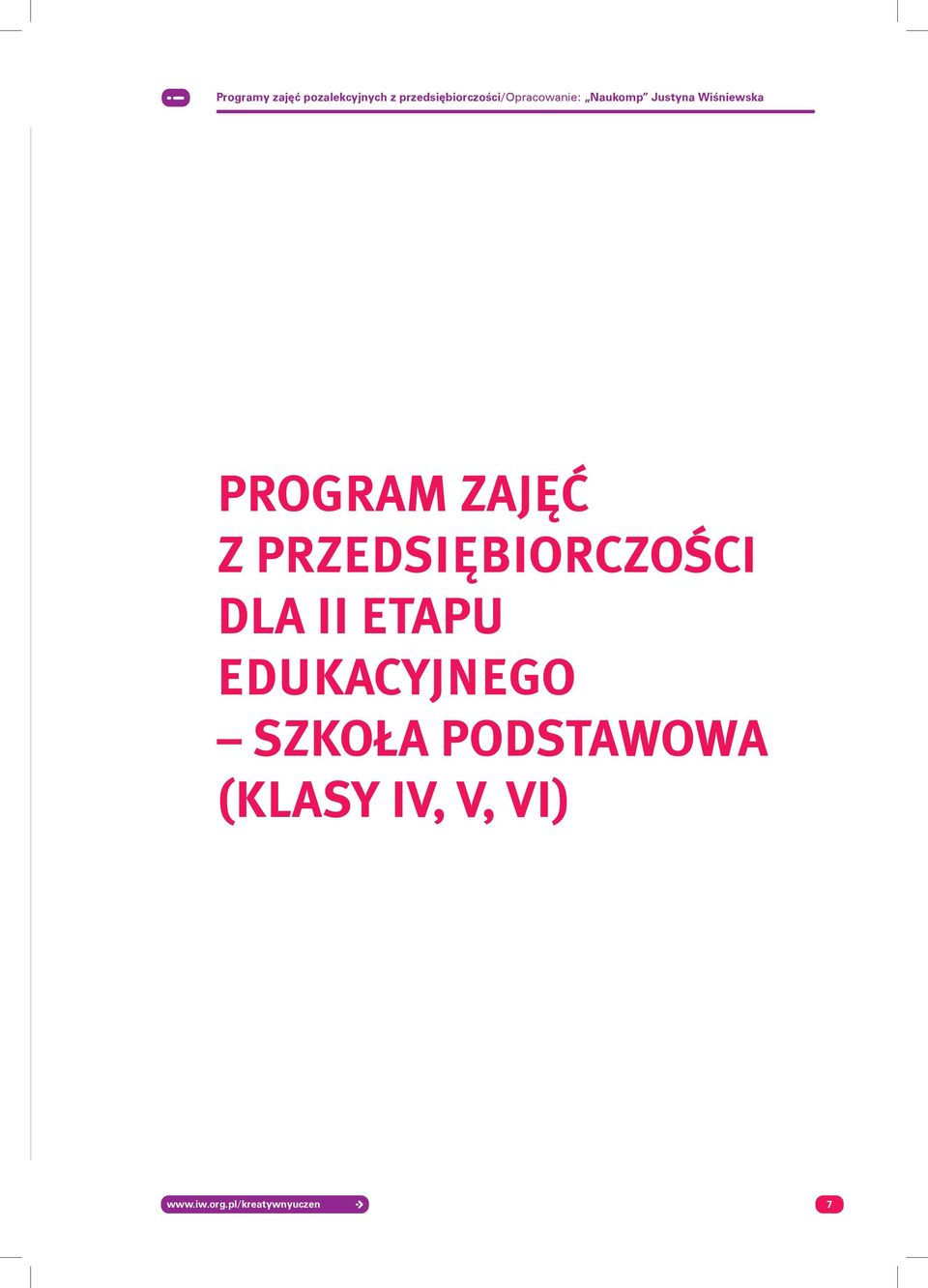 Wiśniewska PROGRAM ZAJĘĆ Z PRZEDSIĘBIORCZOŚCI DLA II