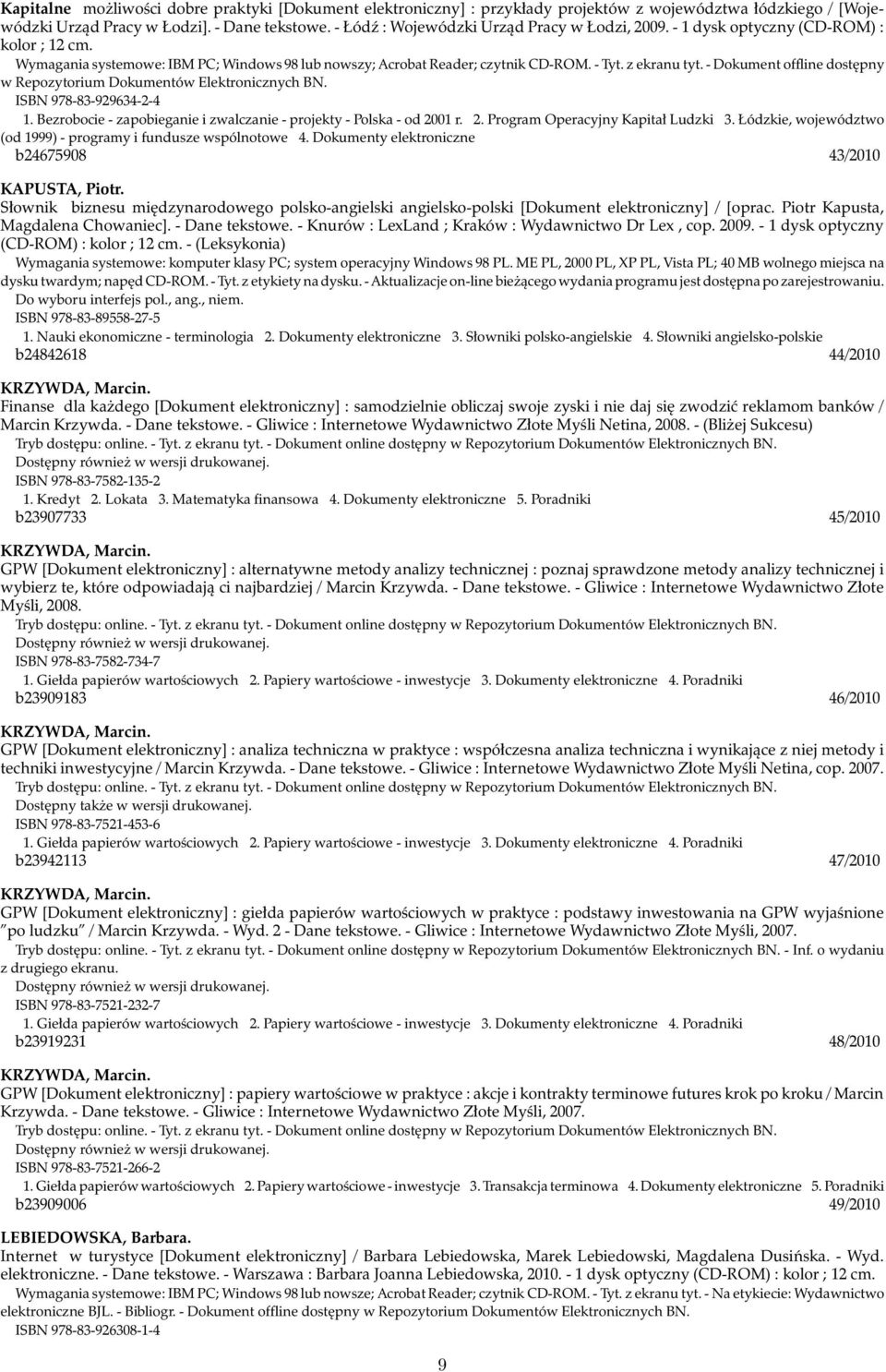 - Dokument offline dostępny ISBN 978-83-929634-2-4 1. Bezrobocie - zapobieganie i zwalczanie - projekty - Polska - od 2001 r. 2. Program Operacyjny Kapitał Ludzki 3.