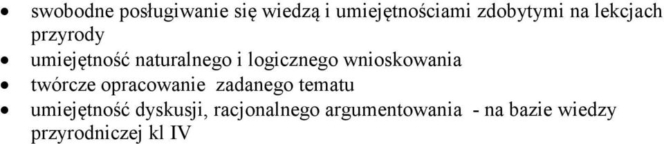 wnioskowania twórcze opracowanie zadanego tematu umiejętność