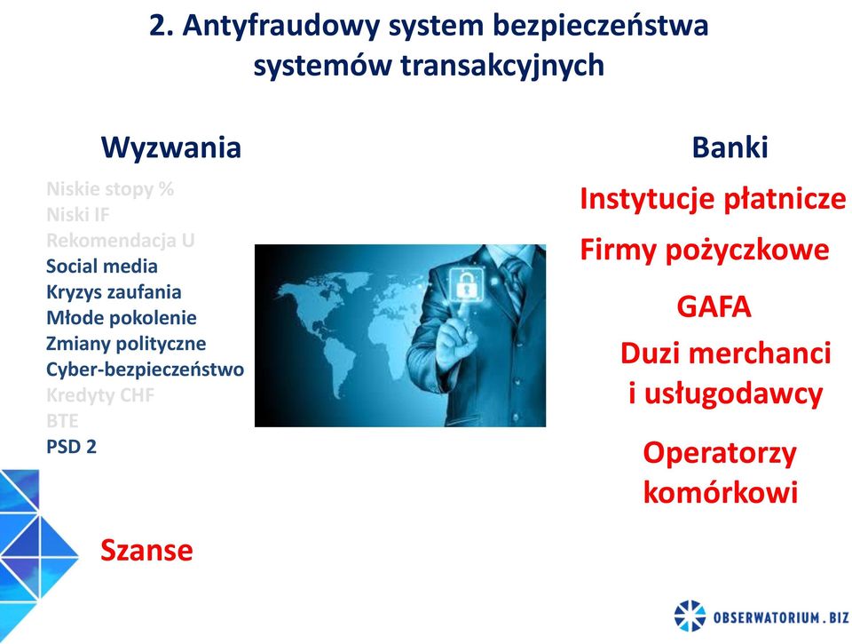 Zmiany polityczne Cyber-bezpieczeństwo Kredyty CHF BTE PSD 2 Szanse Banki