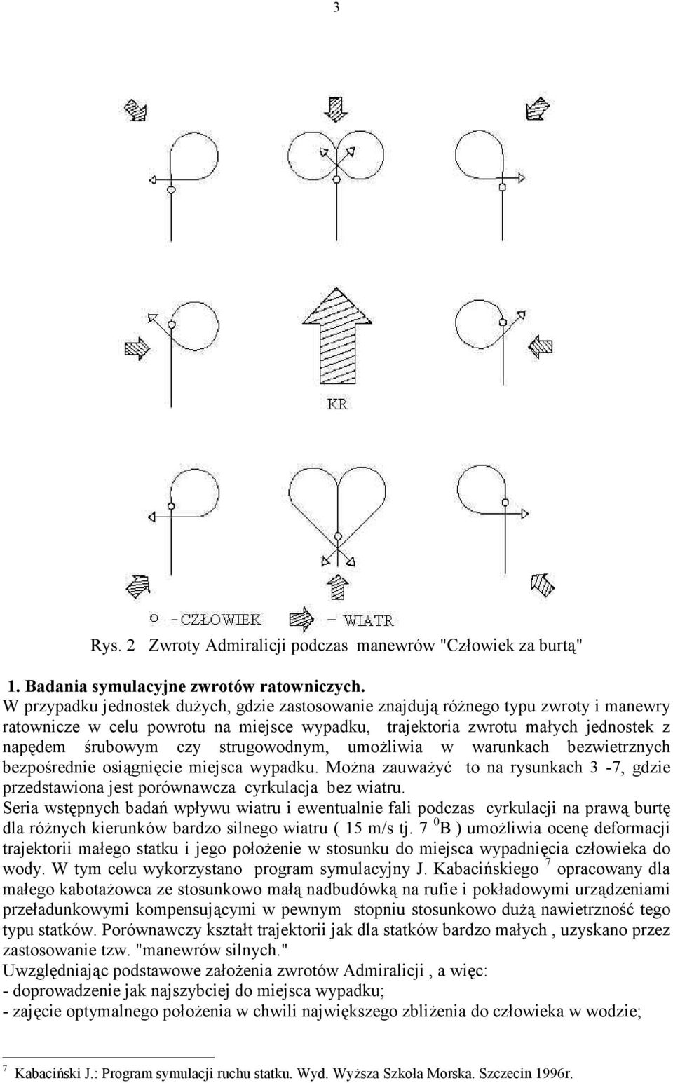 strugowodnym, umo(liwia w warunkach bezwietrznych bezpo)rednie osignicie miejsca wypadku. Mo(na zauwa(y' to na rysunkach 3-7, gdzie przedstawiona jest porównawcza cyrkulacja bez wiatru.