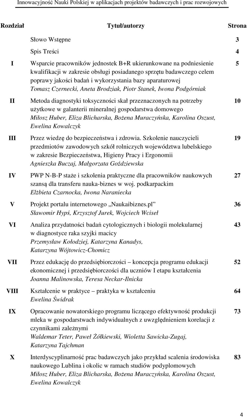 na potrzeby użytkowe w galanterii mineralnej gospodarstwa domowego Miłosz Huber, Eliza Blicharska, Bożena Muraczyńska, Karolina Oszust, Ewelina Kowalczyk Przez wiedzę do bezpieczeństwa i zdrowia.