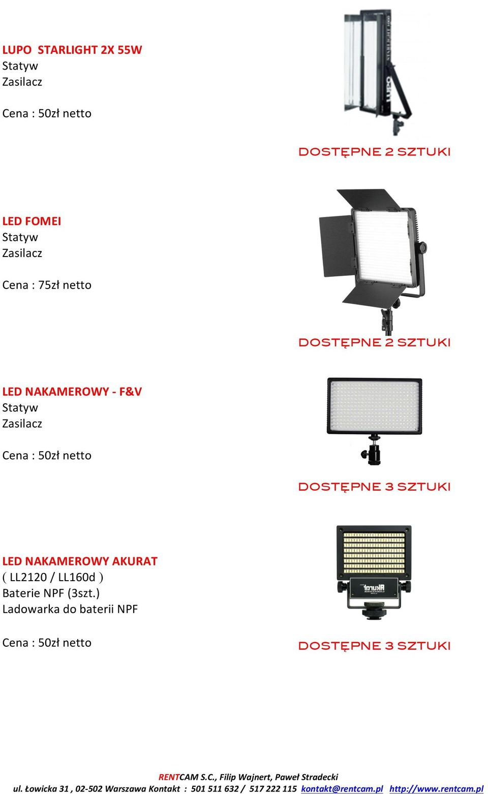 F&V Zasilacz DOSTĘPNE 3 SZTUKI LED NAKAMEROWY AKURAT ( LL2120 /