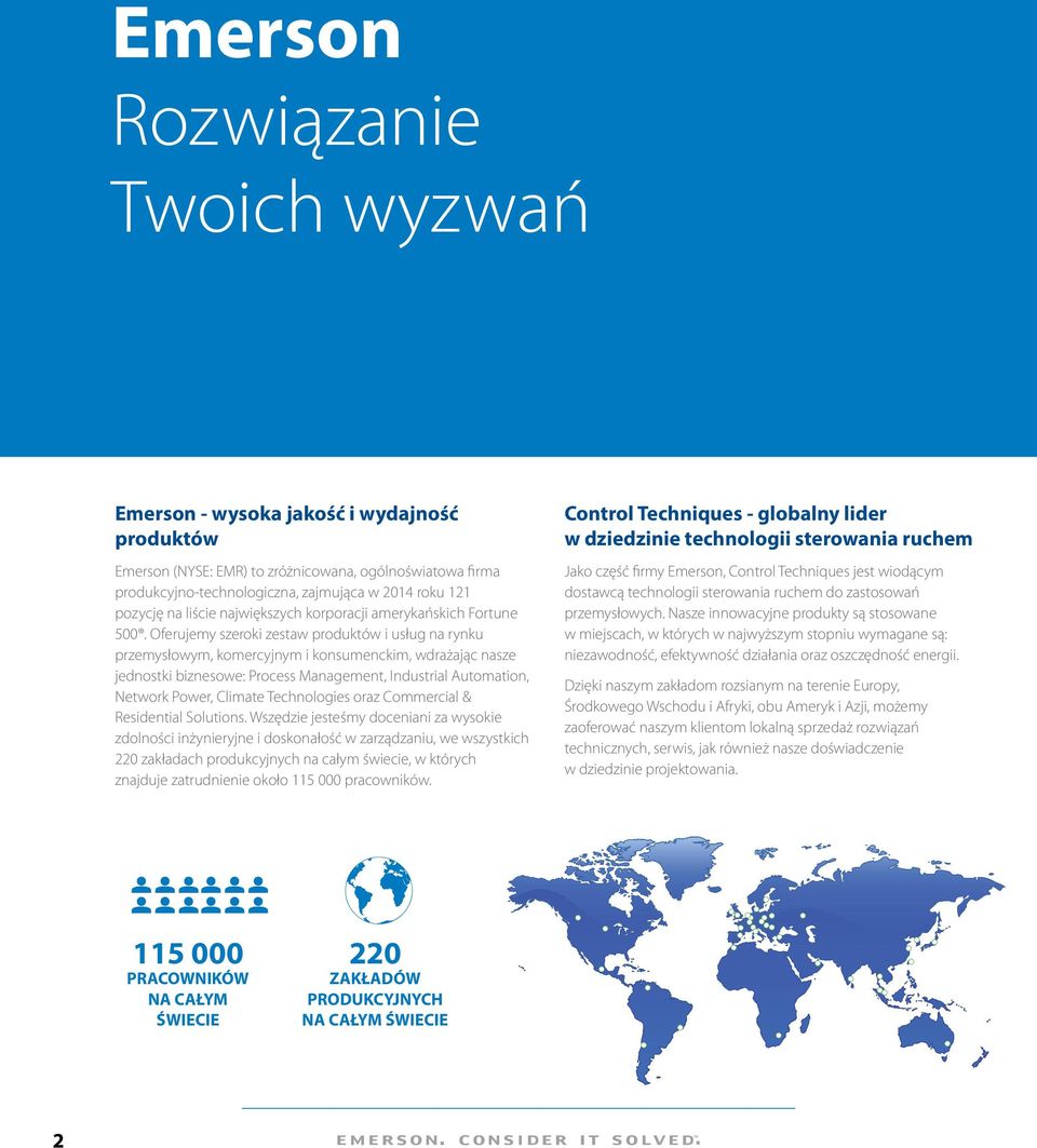 Oferujemy szeroki zestaw produktów i usług na rynku przemysłowym, komercyjnym i konsumenckim, wdrażając nasze jednostki biznesowe: Process Management, Industrial Automation, Network Power, Climate