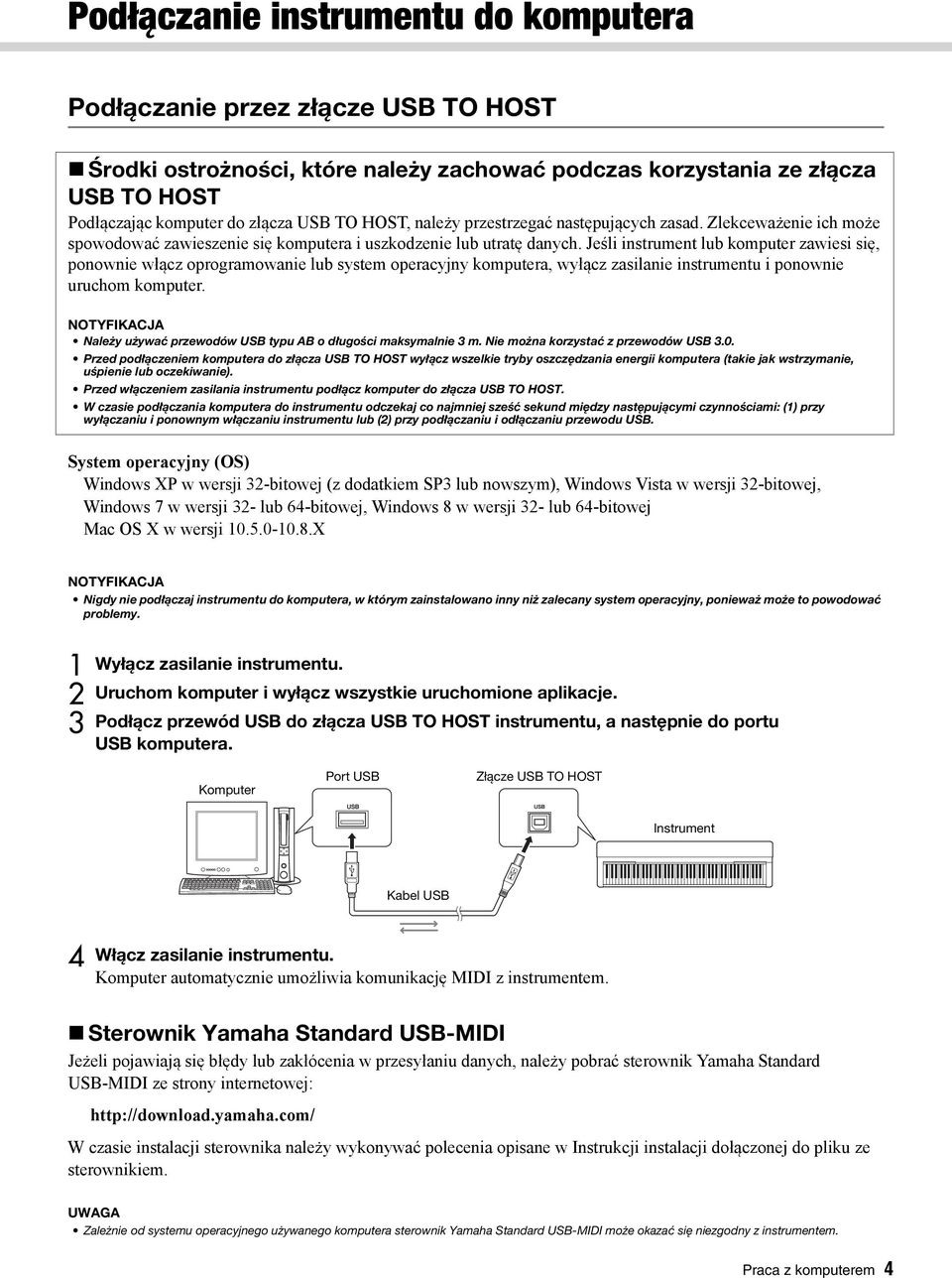 Jeśli instrument lub komputer zawiesi się, ponownie włącz oprogramowanie lub system operacyjny komputera, wyłącz zasilanie instrumentu i ponownie uruchom komputer.