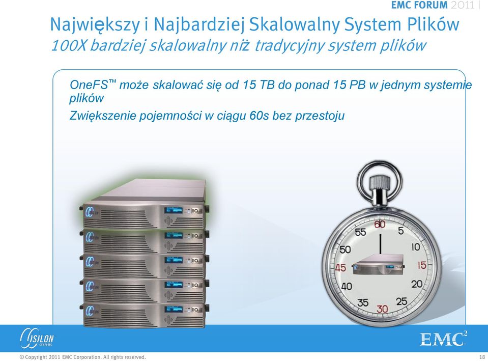 może skalować się od 15 TB do ponad 15 PB w jednym