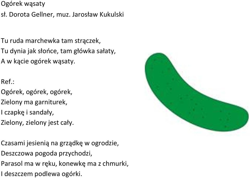 kącie ogórek wąsaty. Ref.