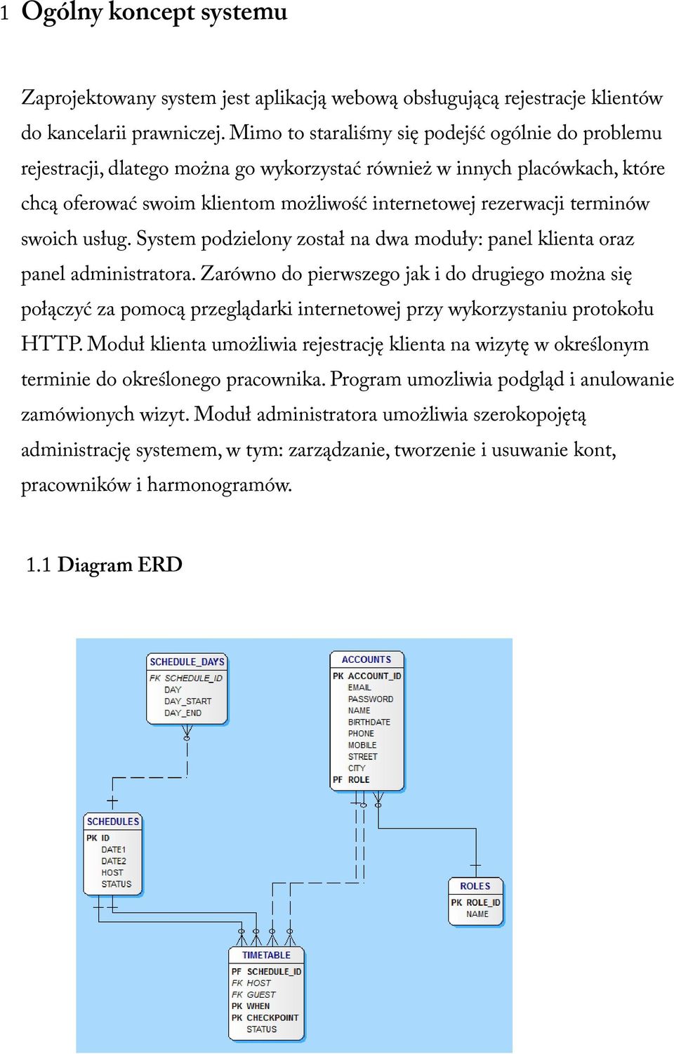 swoich usług. System podzielony został na dwa moduły: panel klienta oraz panel administratora.