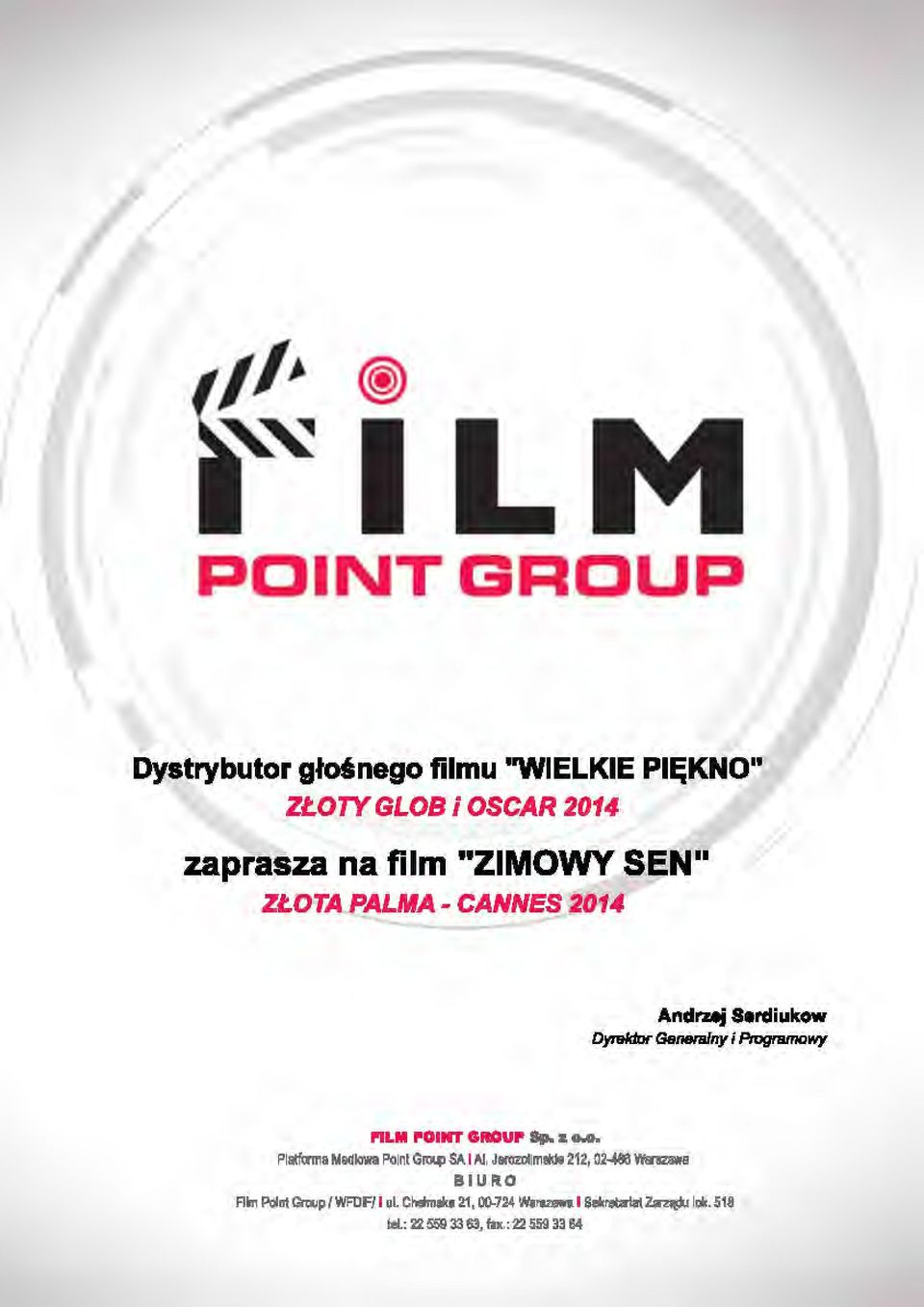 OTA PALMA- CANNES 2014 / Andrztj Strcliukow DymldDr G&1181111ny i Pmgramowy PILM POINT GRIOUP 8p.