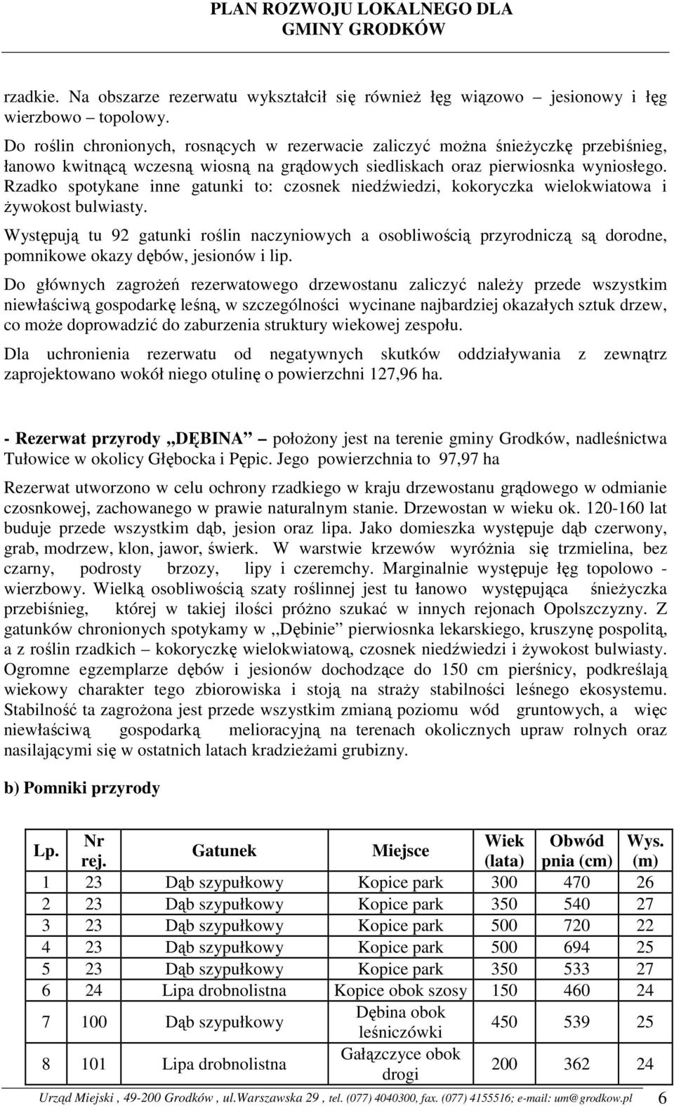 Rzadko spotykane inne gatunki to: czosnek niedźwiedzi, kokoryczka wielokwiatowa i Ŝywokost bulwiasty.