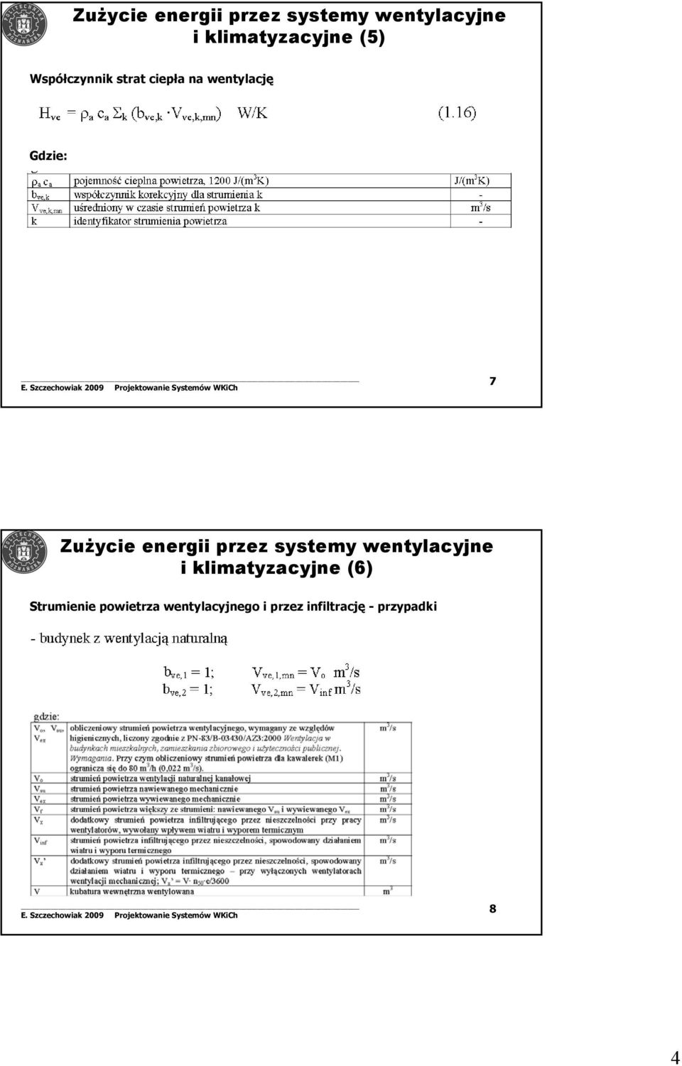 Strumienie powietrza wentylacyjnego i przez infiltrację