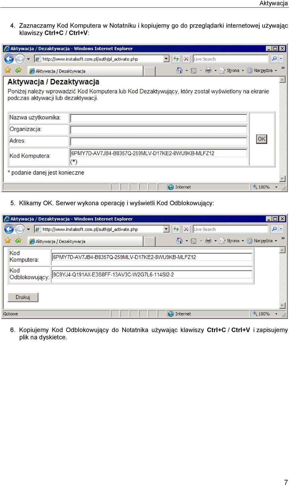 internetowej używając klawiszy Ctrl+C / Ctrl+V: 5. Klikamy OK.