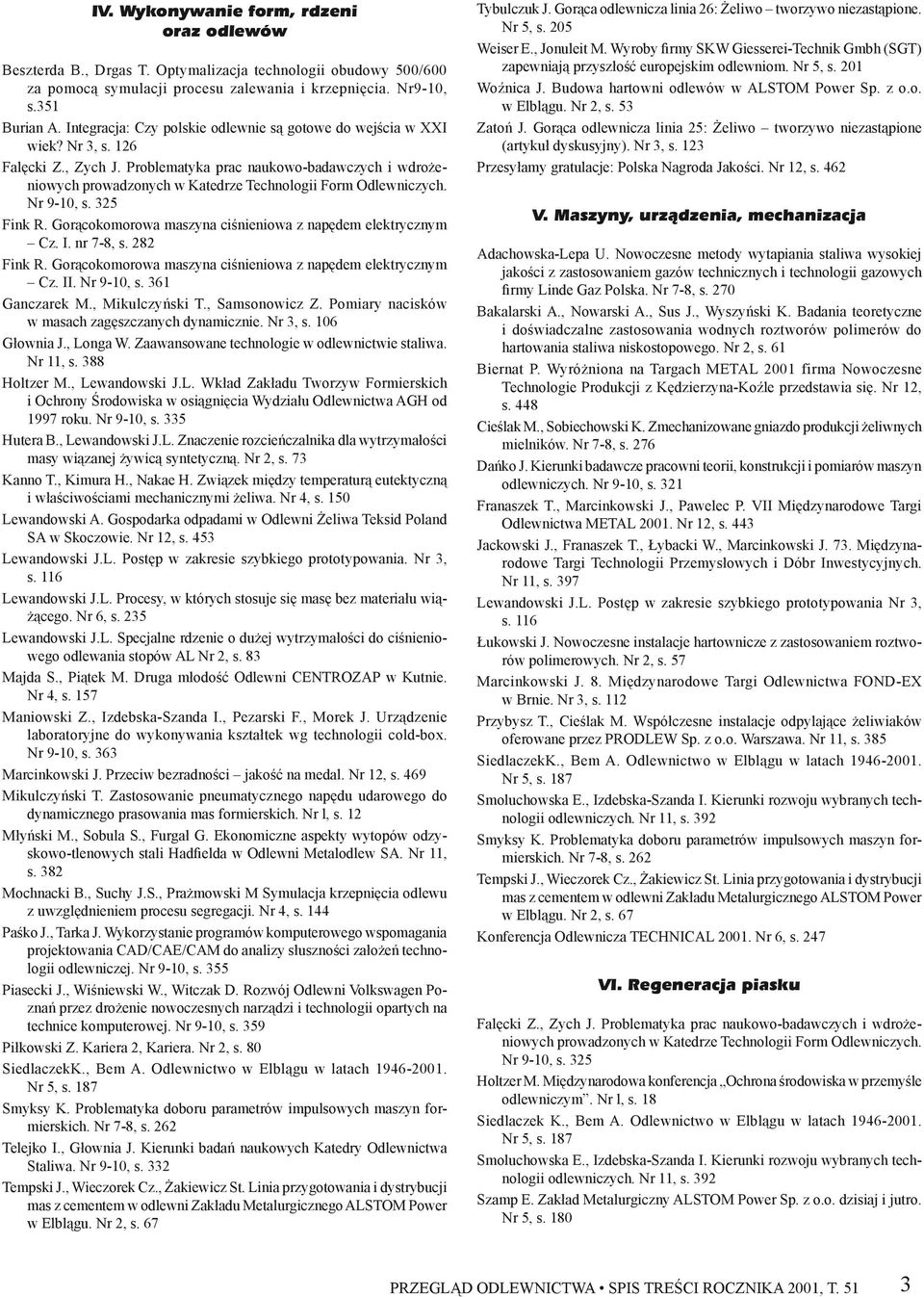 Problematyka prac naukowo-badawczych i wdrożeniowych prowadzonych w Katedrze Technologii Form Odlewniczych. Nr 9-10, s. 325 Fink R. Gorącokomorowa maszyna ciśnieniowa z napędem elektrycznym Cz. I.