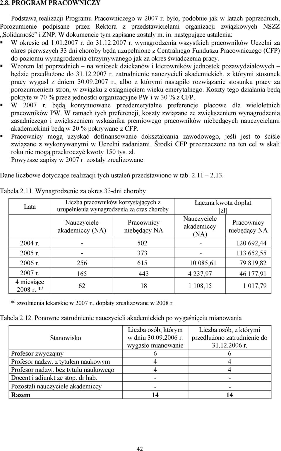 następujące ustalenia: W okresie od 1.01.2007 r.