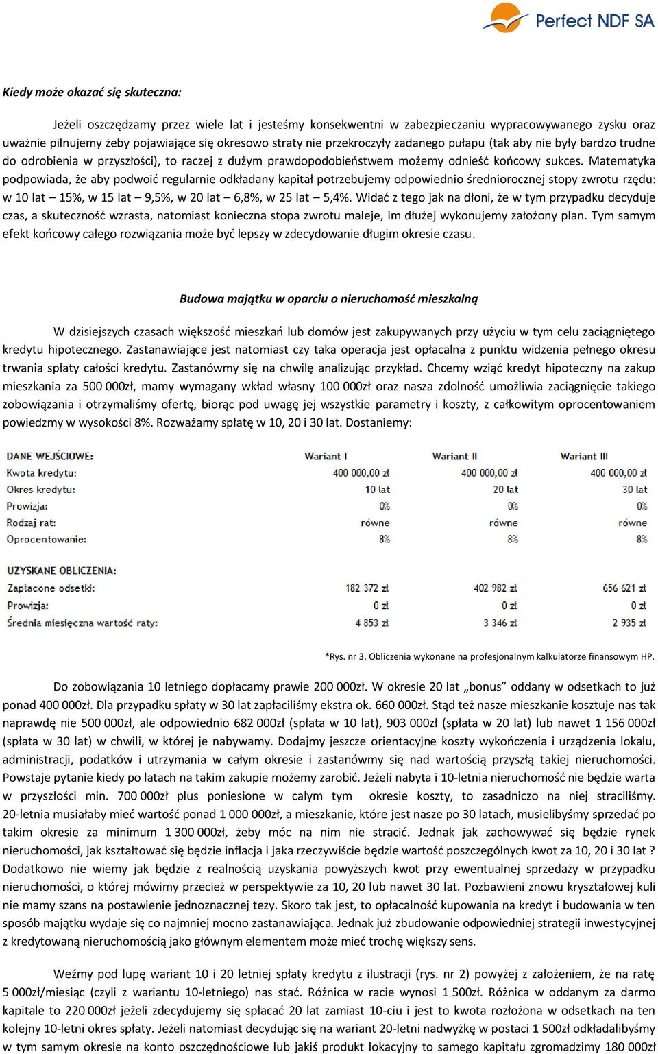 Matematyka podpowiada, że aby podwoić regularnie odkładany kapitał potrzebujemy odpowiednio średniorocznej stopy zwrotu rzędu: w 10 lat 15%, w 15 lat 9,5%, w 20 lat 6,8%, w 25 lat 5,4%.