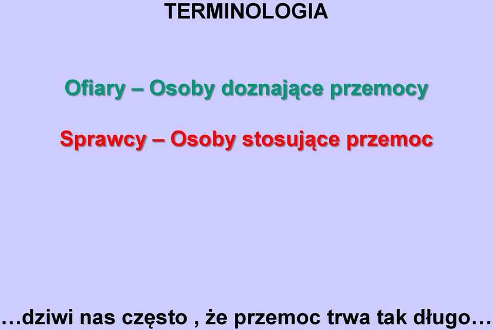 Osoby stosujące przemoc dziwi