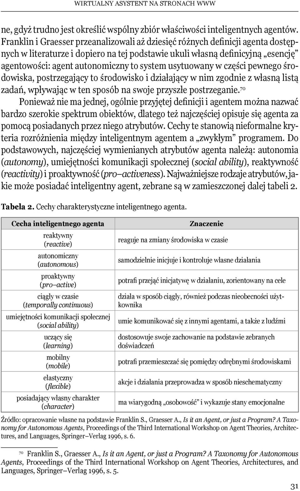 usytuowany w części pewnego środowiska, postrzegający to środowisko i działający w nim zgodnie z własną listą zadań, wpływając w ten sposób na swoje przyszłe postrzeganie.