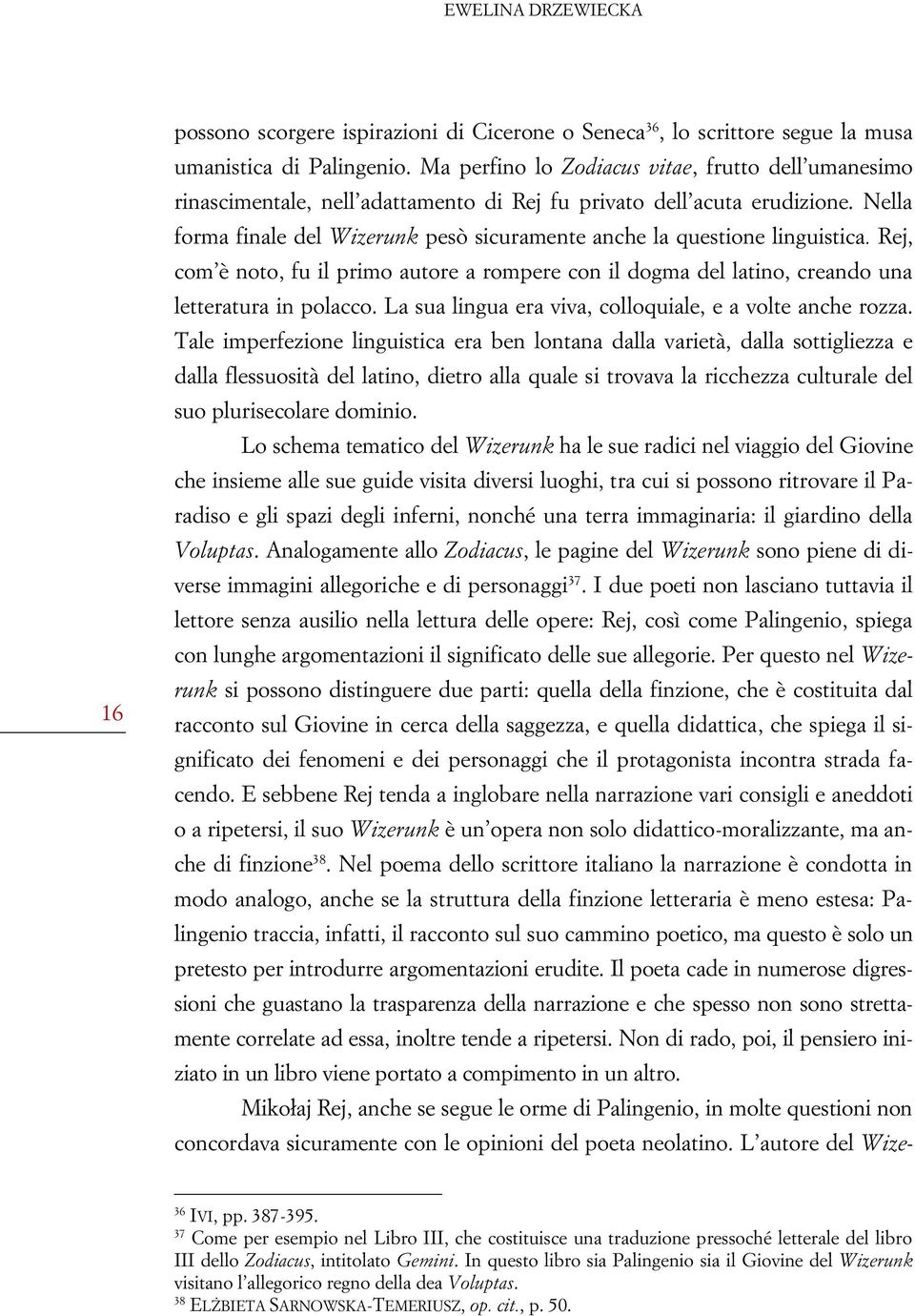 Nella forma finale del Wizerunk pesò sicuramente anche la questione linguistica. Rej, com è noto, fu il primo autore a rompere con il dogma del latino, creando una letteratura in polacco.