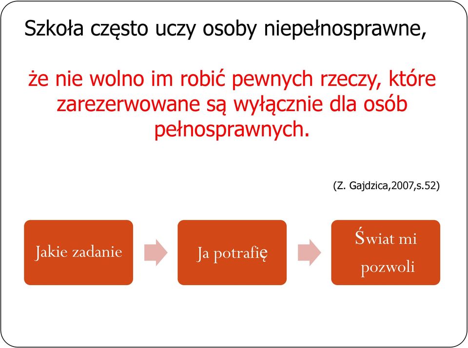 są wyłącznie dla osób pełnosprawnych. (Z.