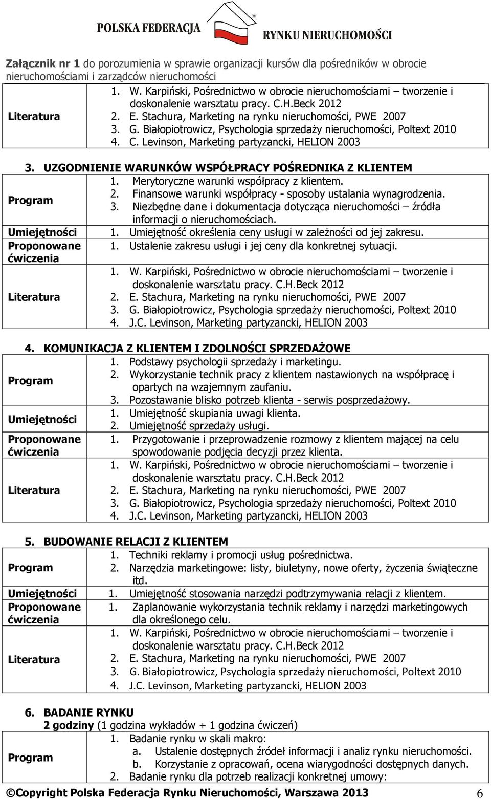 Merytoryczne warunki współpracy z klientem. 2. Finansowe warunki współpracy - sposoby ustalania wynagrodzenia. 3.