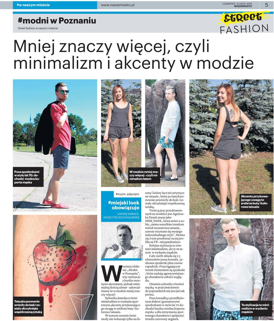 #miejski look obowiązuje ŁUKASZ KARACZ, FACECI TEŻ KOCHAJĄ MODĘ FOT. MAT.