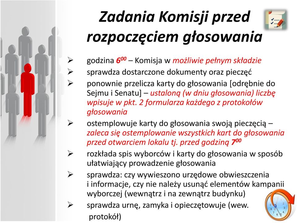 2 formularza każdego z protokołów głosowania ostemplowuje karty do głosowania swoją pieczęcią zaleca się ostemplowanie wszystkich kart do głosowania przed otwarciem lokalu tj.