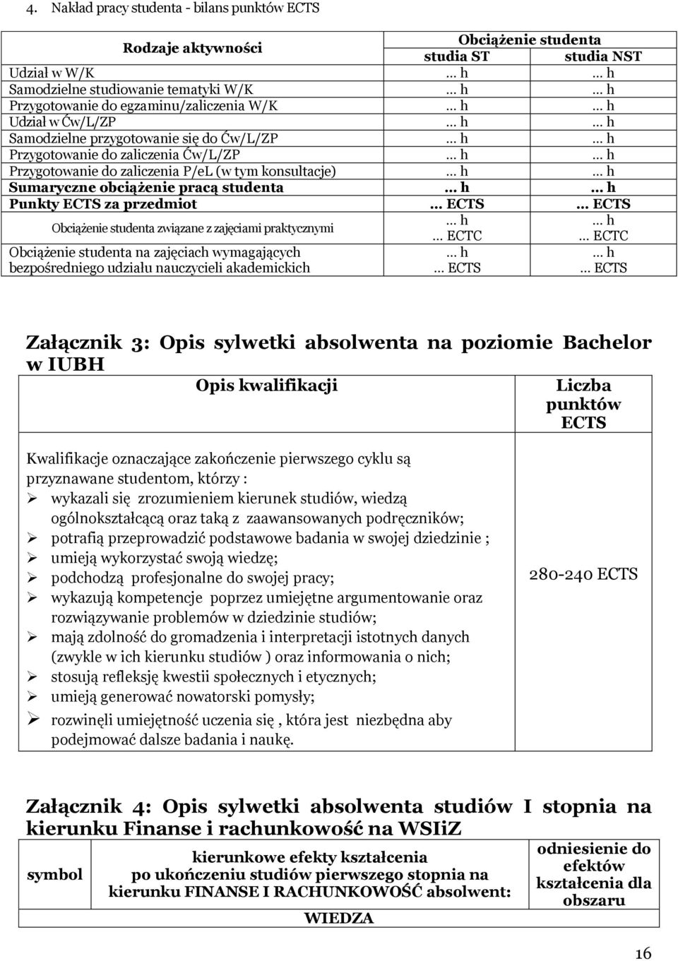 h h Punkty ECTS za przedmiot ECTS ECTS Obciążenie studenta związane z zajęciami praktycznymi h h ECTC ECTC Obciążenie studenta na zajęciach wymagających bezpośredniego udziału nauczycieli