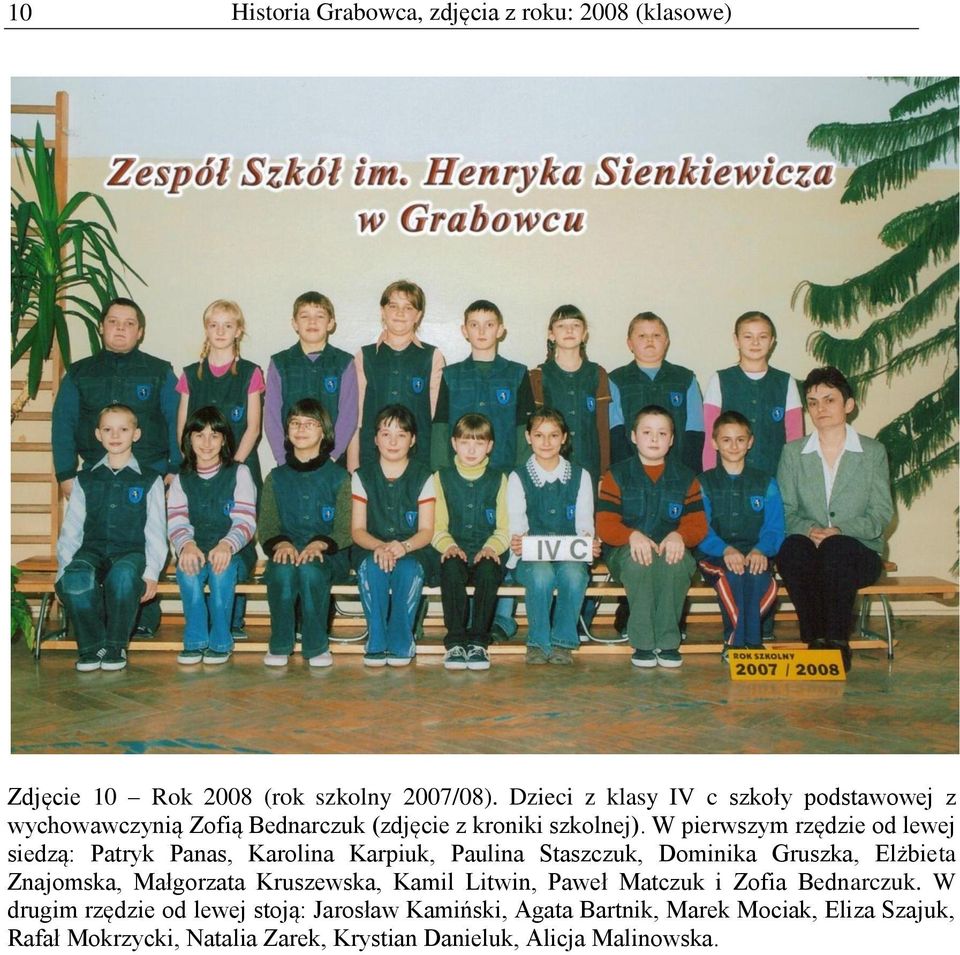 W pierwszym rzędzie od lewej siedzą: Patryk Panas, Karolina Karpiuk, Paulina Staszczuk, Dominika Gruszka, Elżbieta Znajomska, Małgorzata