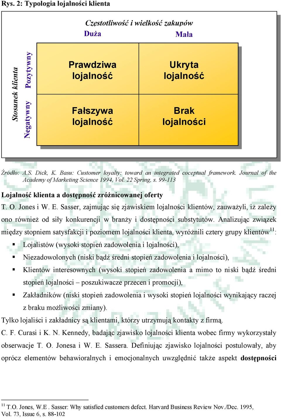 99-113 Lojalność klienta a dostępność zróżnicowanej oferty T. O. Jones i W. E.