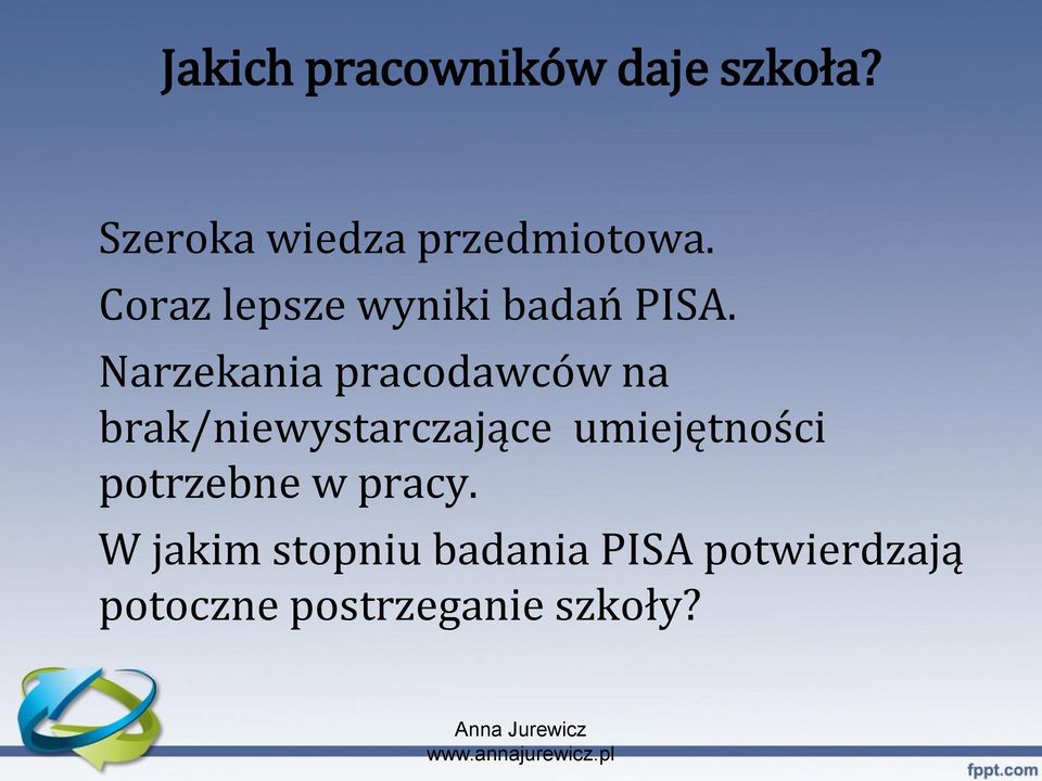 Narzekania pracodawców na brak/niewystarczające umiejętności