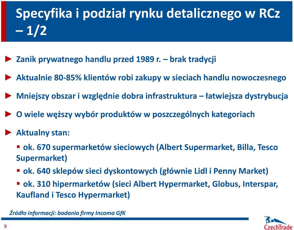 dystrybucja O wiele węższy wybór produktów w poszczególnych kategoriach Aktualny stan: ok.