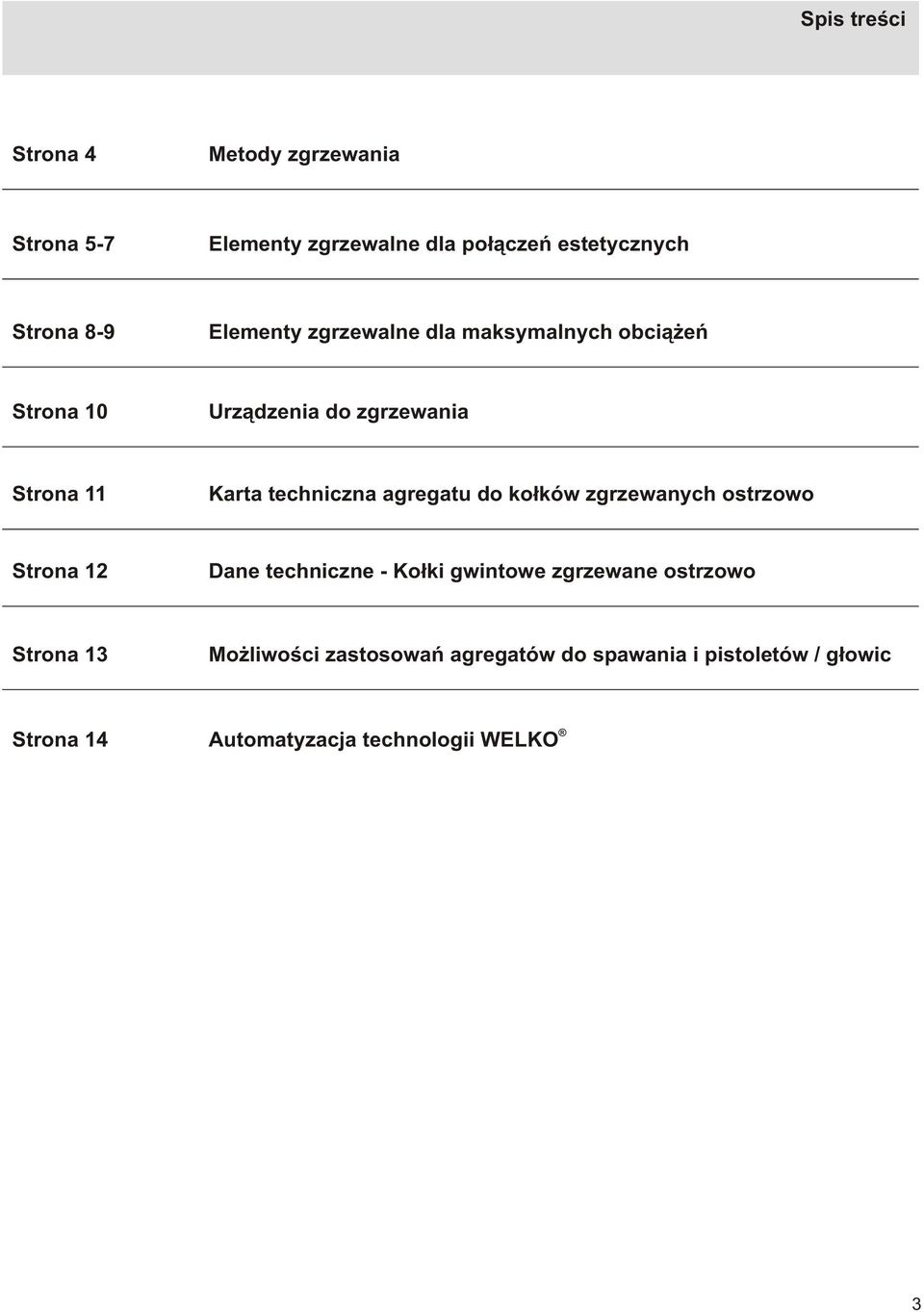 agregatu do ko³ków zgrzewanych ostrzowo Strona 1 Dane techniczne - Ko³ki gwintowe zgrzewane ostrzowo Strona