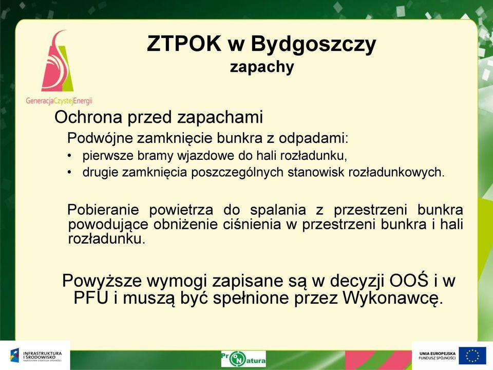 Pobieranie powietrza do spalania z przestrzeni bunkra powodujące obniżenie ciśnienia w przestrzeni